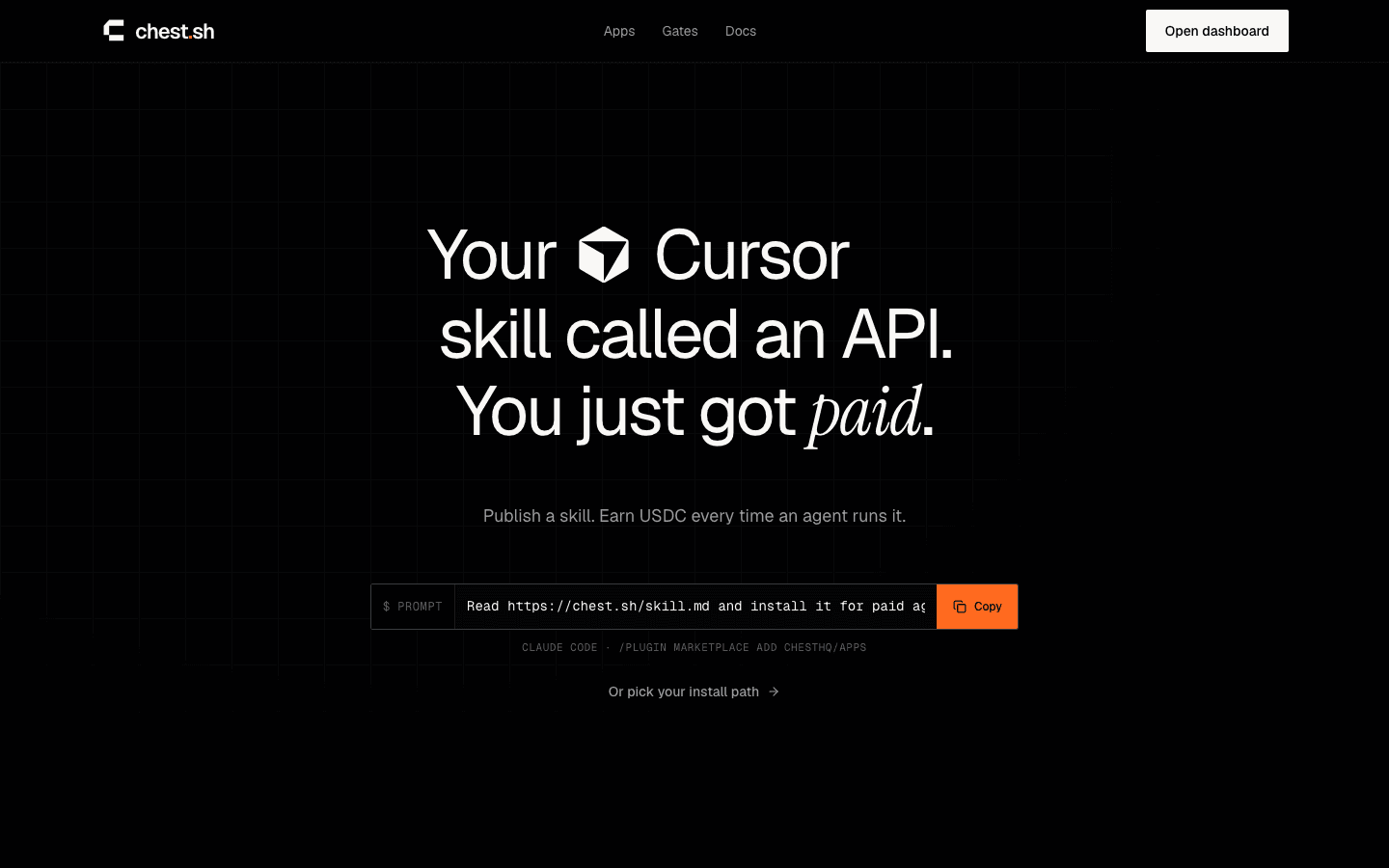Chest Gate hero: your ChatGPT skill called an API, you just got paid